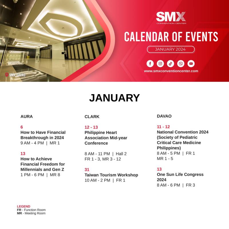 Check out the Calendar of Events for the month of January!