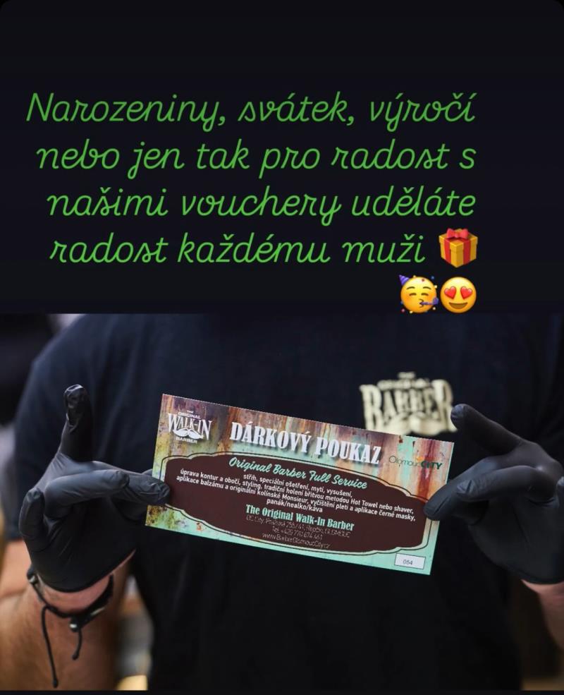 Narozeniny, svátek, výročí nebo jen tak pro radost naše dárkové vouchery udělají radost každému muži. K zakoupení u nás v barber shopu.