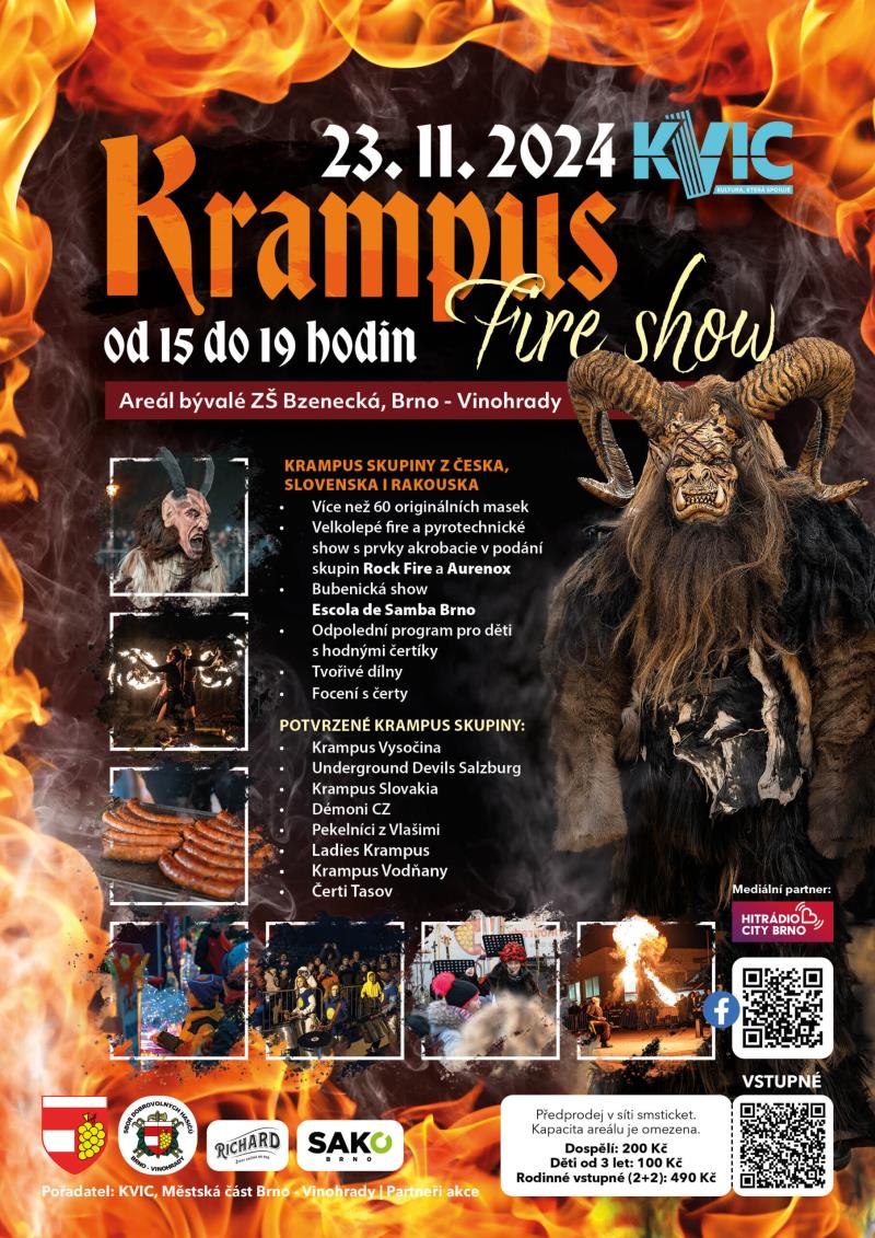 KRAMPUS FIRE SHOW Datum konání: 23.11.2024 Čas konání: 15:00 - 19:00