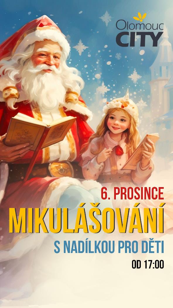 Zveme všechny na Mikulášování do Olomouc CITY! Potkáme se v pátek 6. prosince 2024 od 17:00! Vás a vaše děti u stromečku v Olomouc CITY čeká kouzelná předvánoční muzikálová show s Mikulášem, andělem, čertem a bohatou nadílkou pro každého malého návštěvníka