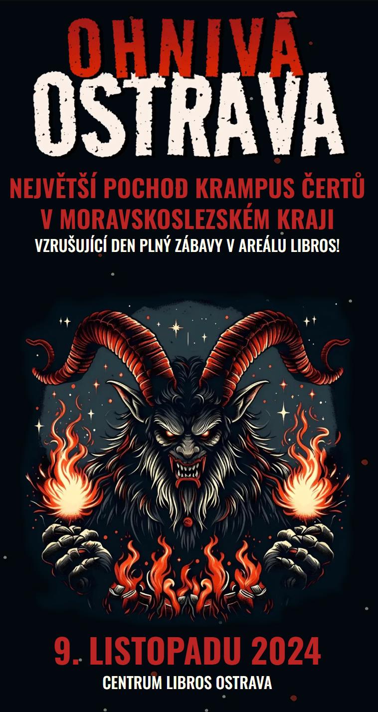 Největší představení KRAMPUS MASEK v Moravskoslezském kraji se blíží! Ohnivá Ostrava přináší jedinečný mix tradičního folkloru a moderní show, kde se setkáte tváří v tvář s mýtickými postavami ožívajícími v magické atmosféře. Těšte se na obří průvod, ve kterém se představí až 300 krampusů, démonů, čarodějnic a dalších fascinujících bytostí z Česka i zahraničí. Každý detail této události vás vtáhne do světa krampusů a jejich temných legend.  Vedle tradičních masek vás čekají i moderní prvky, jako