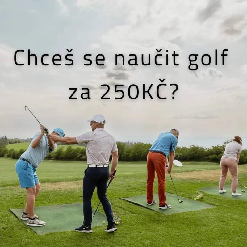  I o prázdninách pokračují naše úspěšné nedělní skupinové lekce golfu pro začátečníky. Za 250 Kč vám na 90 minut půjčíme veškeré potřebné vybavení i trenéra (jen nám ho musíte na konci vrátit). Nechte se okouzlit!