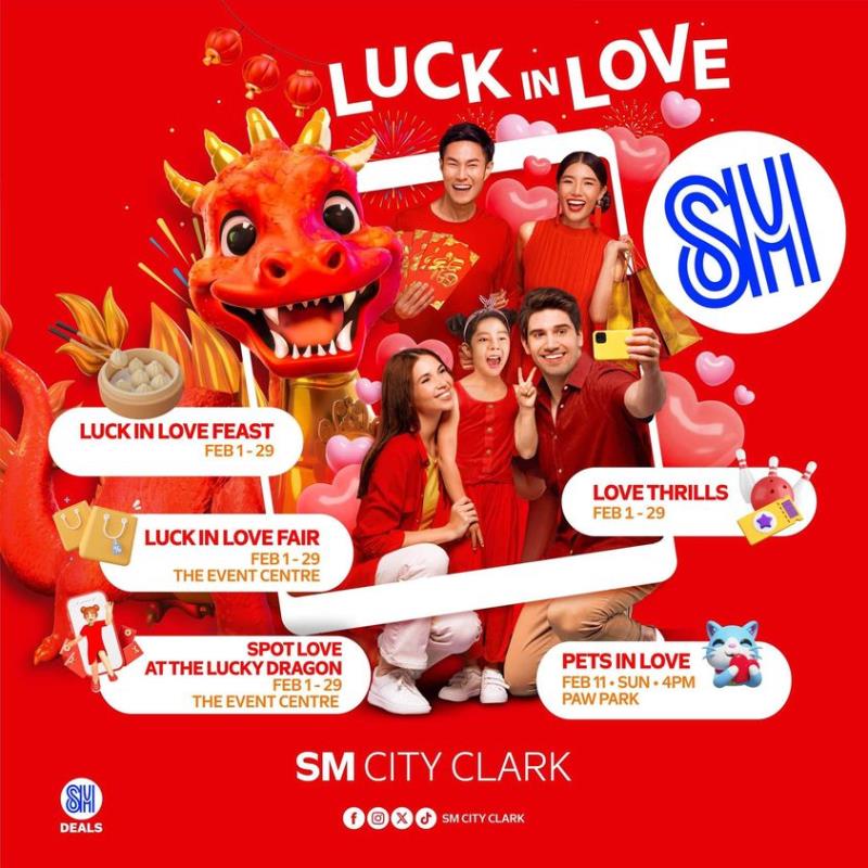 Put the #LuckInLoveAtSM as we celebrate Chinese New Year and Valentine's Day from February 1 to 29!