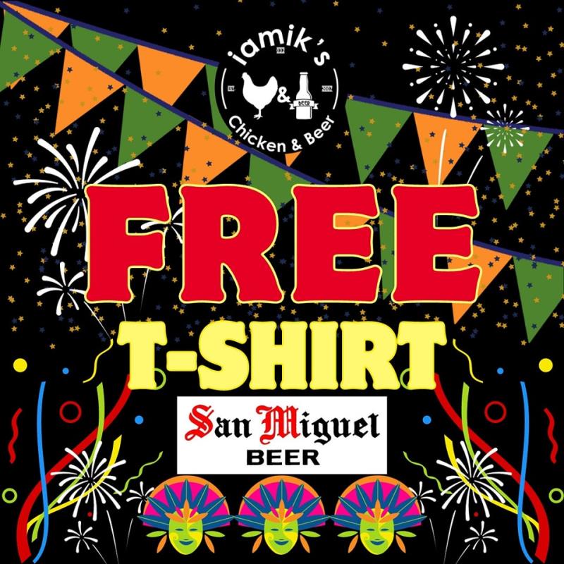 Get a free San Miguel Beer Tshirt everytime you order a bucket or set of: ? Red Horse 500ml ?San Miguel Pale Pilsen ?San Mig Light ?San Mig Flavored Beer