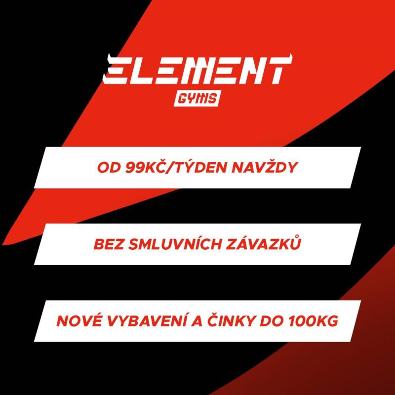 Hledáte posilovnu, kde se pro výhodnou cenu nemusíte upsat na celý rok? Vyzkoušejte nový Element Gyms Brno! Nejlevnější členství je už od 99 Kč za týden. Takže výmluvy na vysokou cenu nebereme. Technologický park – Technická 3029. https://elementgyms.cz/koncept