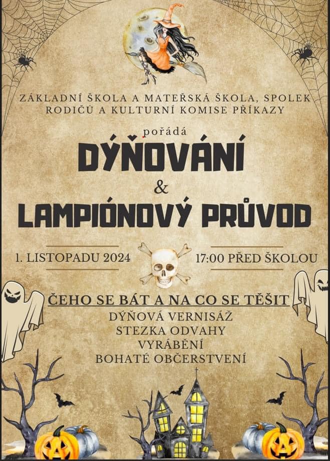 Tradiční lampionový průvod a dýňování v pátek 1.11.