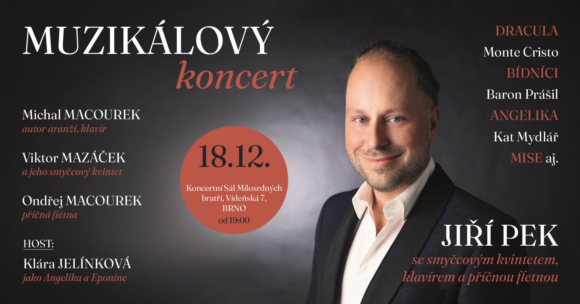 Vánoční muzikálový koncert | Jiří Pek & smyčcový kvintet s klavírem